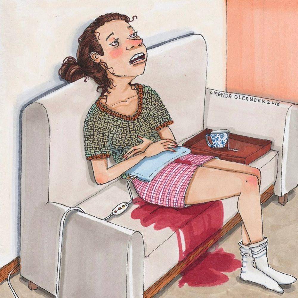 Ilustrasi cewek menstruasi. (insatgram.com/amandaoleander)