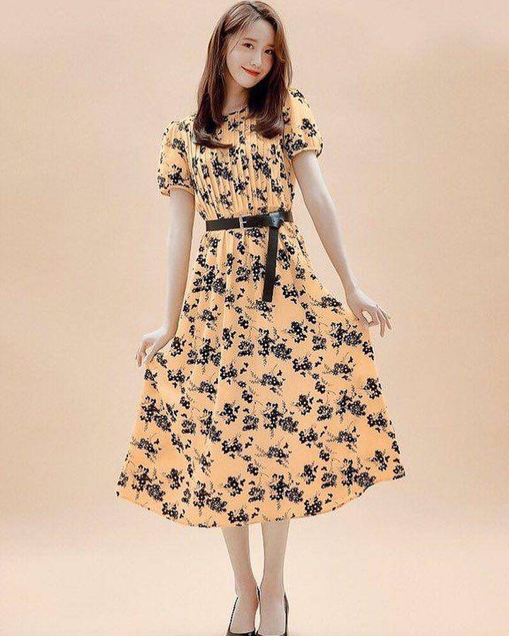 dress bermotif Yoona SNSD (instagram.com/snsdoutfit)