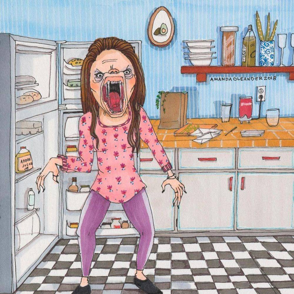Ilustrasi cewek menstruasi. (insatgram.com/amandaoleander)