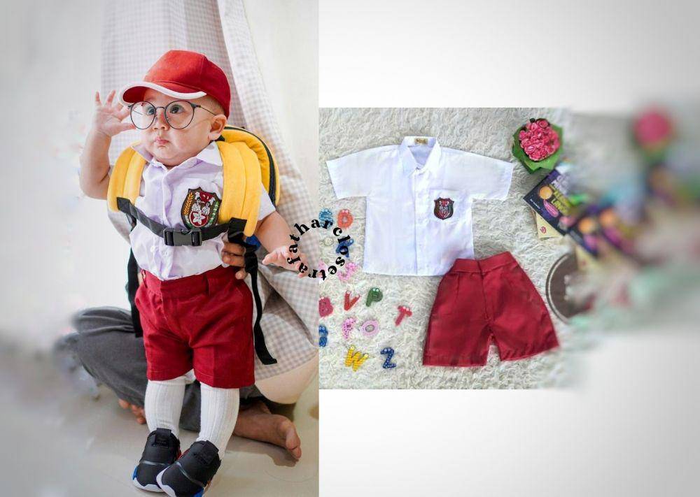Rayyanza cosplay jadi anak SD (instagram.com/rafatharcloset)