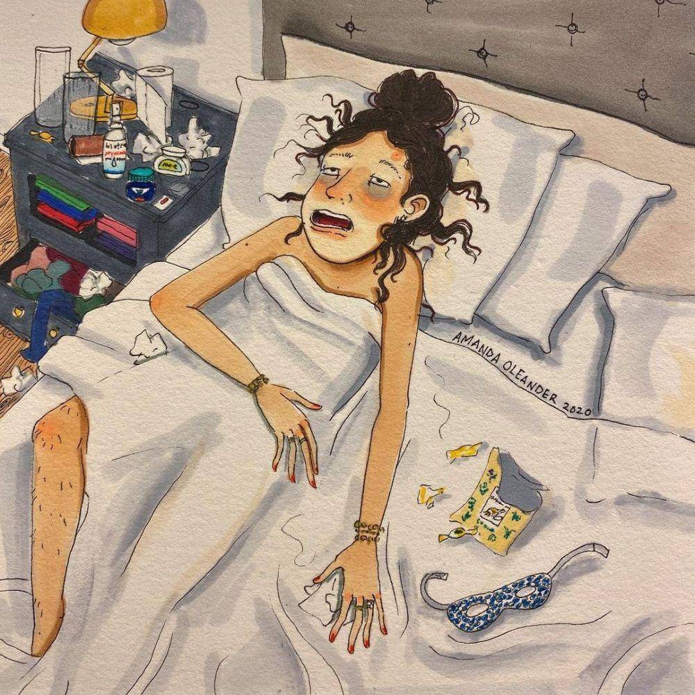 Ilustrasi cewek menstruasi. (instagram.com/amandaoleander)