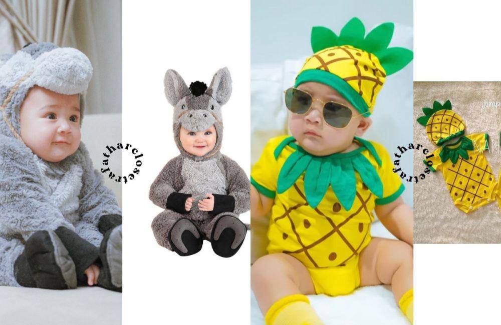 kolase Rayyanza cosplay memakai kostum keledai dan nanas (instagram.com/rafatharcloset | instagram.com/rafatharcloset)