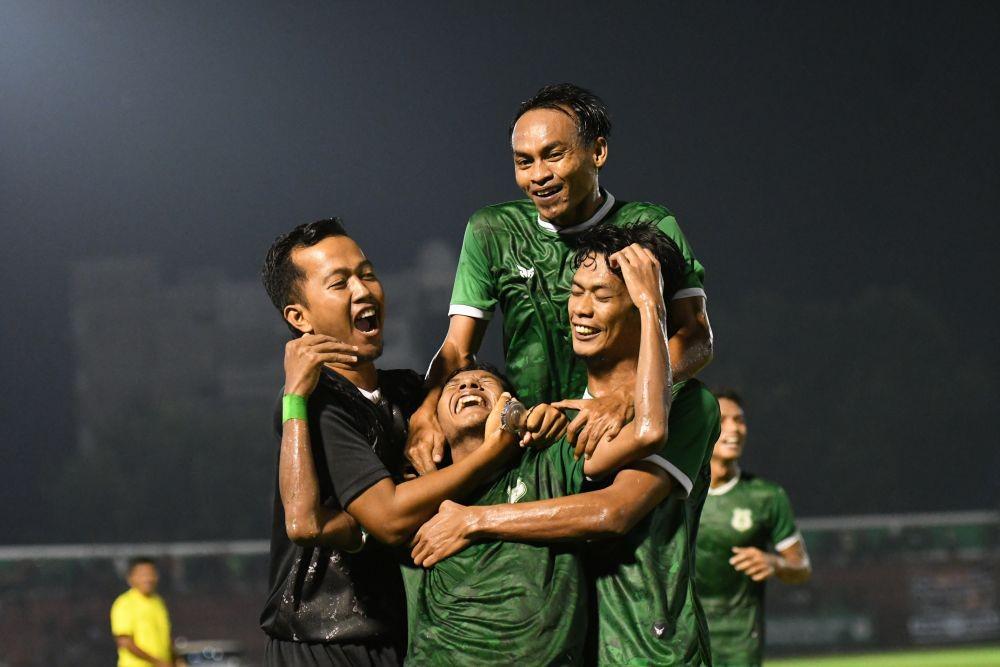 Selebrasi kemenangan PSMS atas Karo United di Stadion Teladan, Senin (25/7/2022) malam (Dok.Humas PSMS)