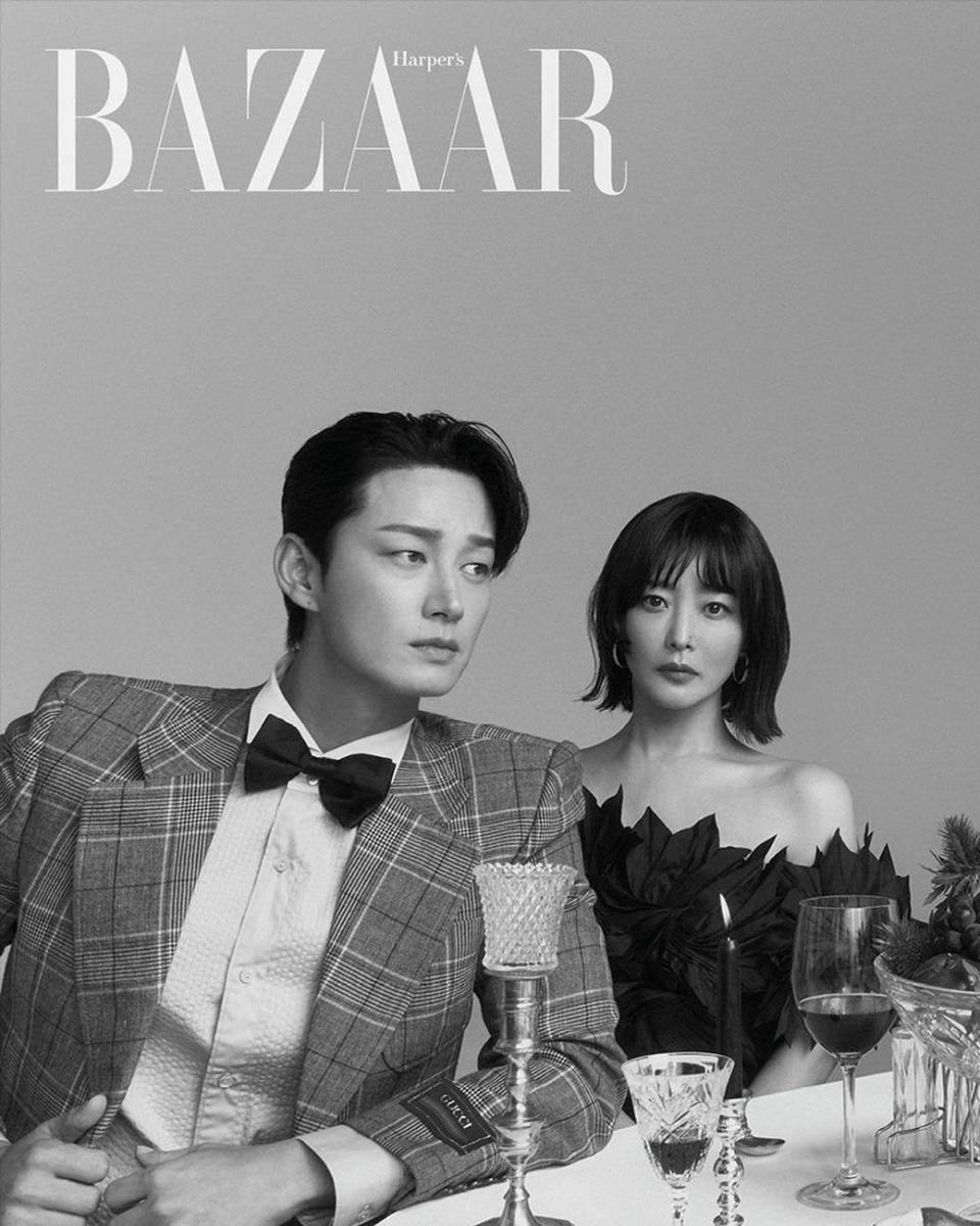 Lee Hyun Wook dan Kim Hee Sun (instagram.com/harpersbazaarkorea)