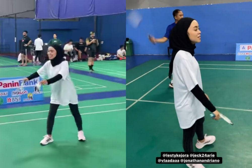 10 Potret Lesti Kejora Main Bulu Tangkis, Seru-seruan Bareng Sahabat!