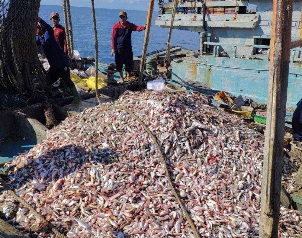 KRI Cut Nyak Dien-375 milik TNI Angkatan Laut menangkap 2 kapal ikan asal Vietnam di perairan Natuna Utara pada 24 Juli 2022. (www.instagram.com/@koarmada_1)