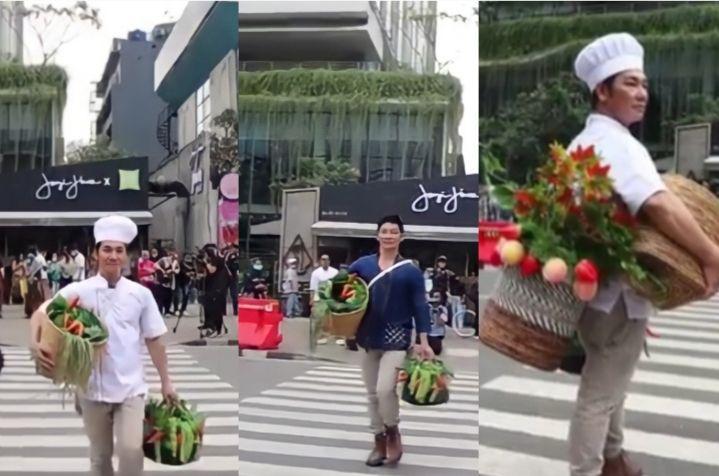 10 Gaya Chef Eddy Siswanto Bawa Bakul Sayur di Citayam Fashion Week