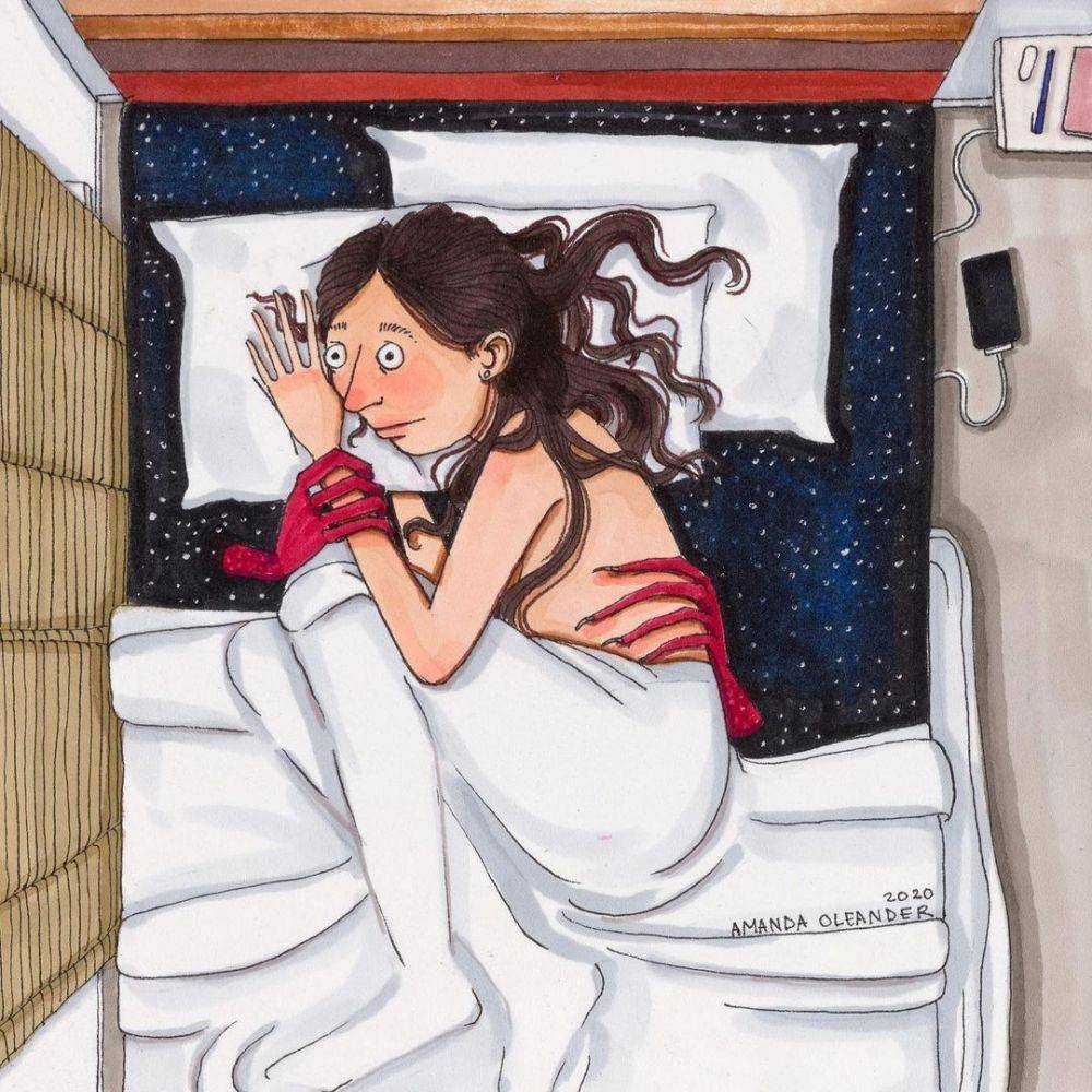 Ilustrasi cewek menstruasi. (insatgram.com/amandaoleander)