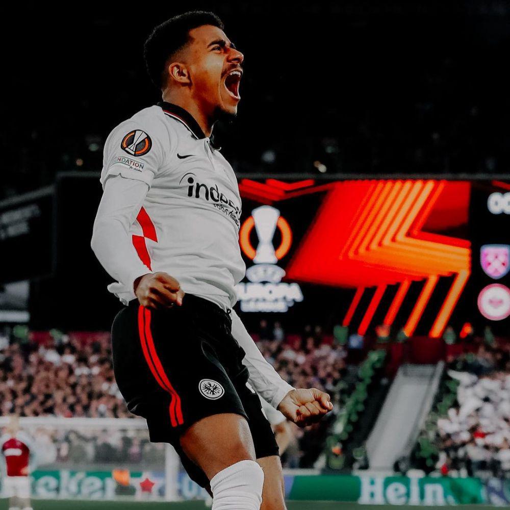 Ansgar Knauff sedang berselebrasi di ajang Europa League (instagram.com/ansgar.k)
