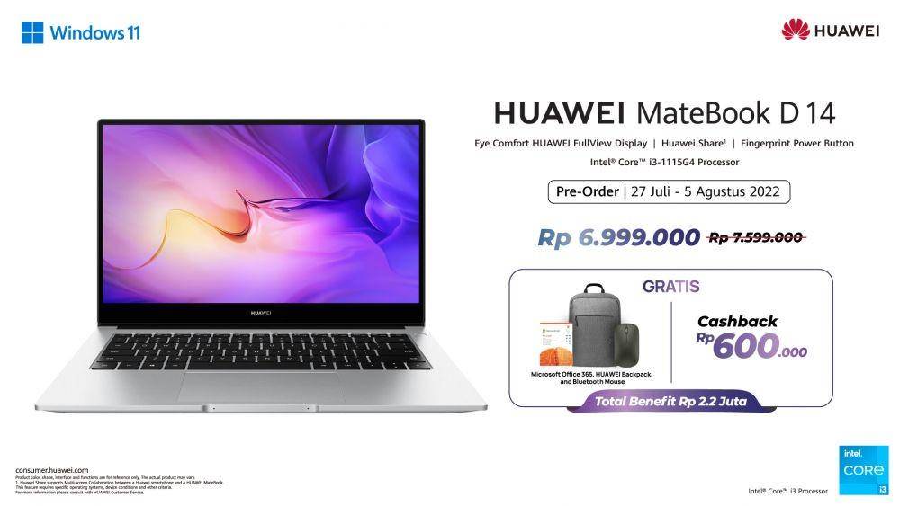 harga dan promo PO Huawei MateBook D14 di Indonesia (Dok. Huawei Indonesia)