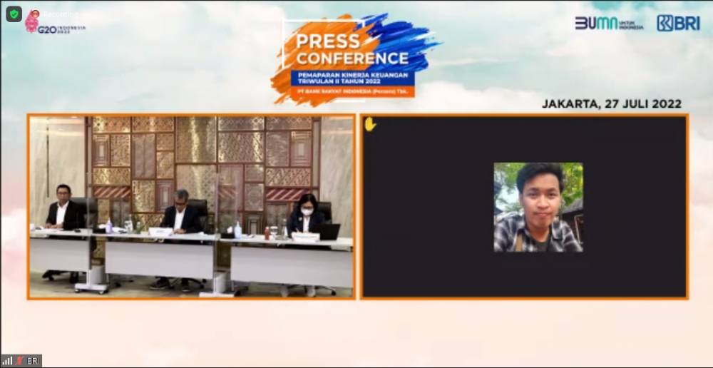 Press Conference Pemaparan Kinerja Keuangan Kuartal II Tahun 2022, Rabu (27/7/2022). (Dok. BRI)