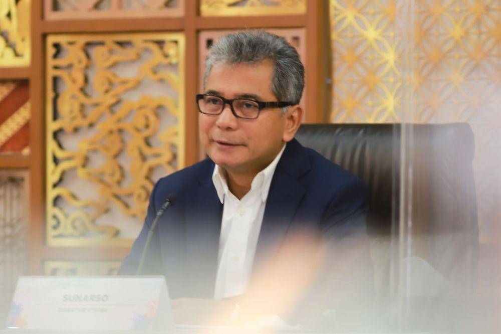 Direktur Utama BRI Sunarso menghadiri Press Conference Pemaparan Kinerja Keuangan Kuartal II Tahun 2022, Rabu (27/7/2022). (Dok. BRI)