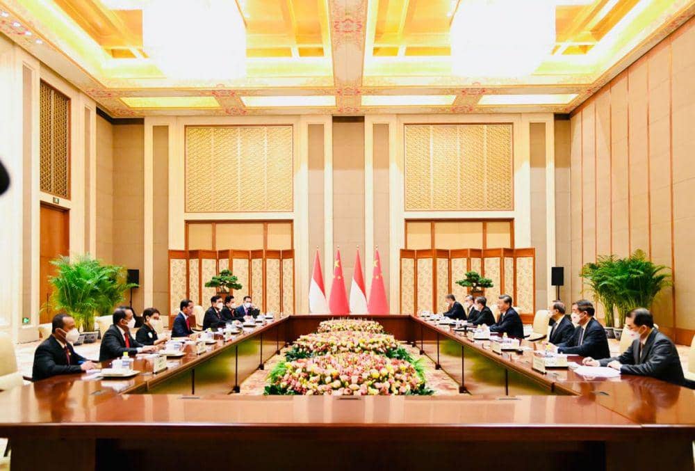 Pertemuan delegasi Indonesia dengan pemerintah China pada Selasa, 26 Juli 2022. (Twitter.com/Menlu RI)