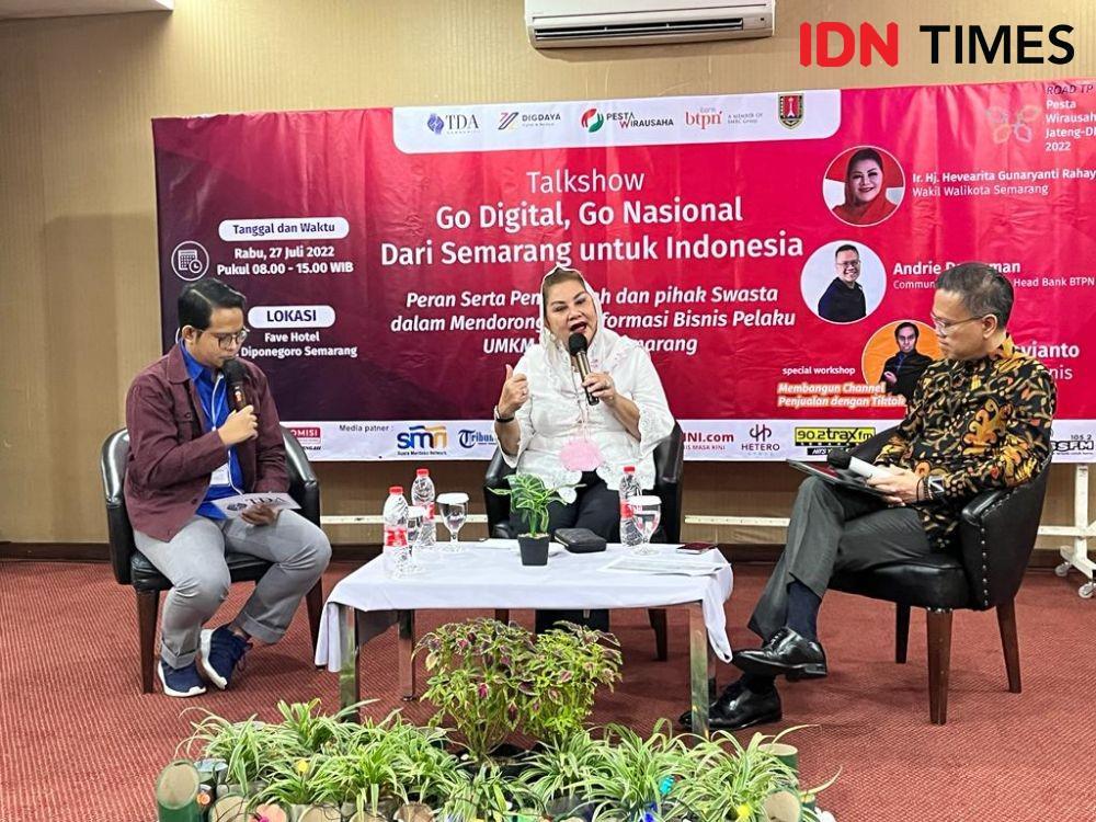 Bank BTPN memberikan pelatihan kepada UMKM di Kota Semarang, Rabu (27/7/2022). (IDN Times/Anggun Puspitoningrum)