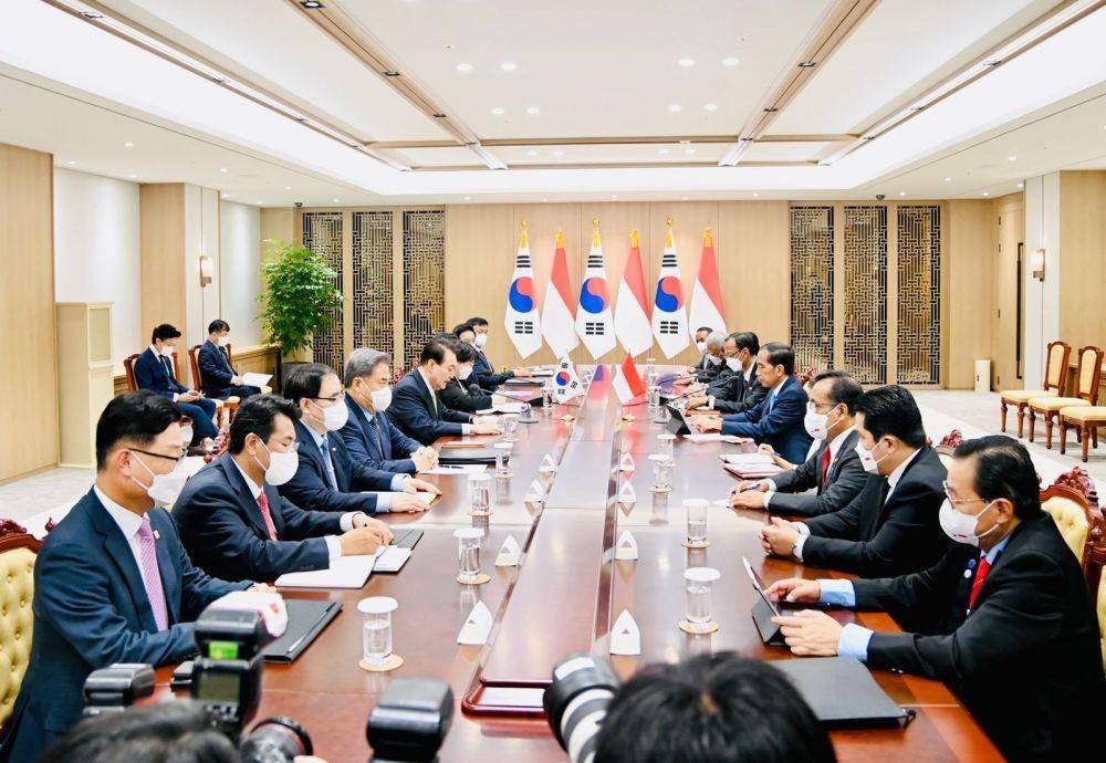 Presiden Jokowi bertemu Presiden Korea Selatan Yoon Suk-yeol di Kantor Kepresidenan Yongsan, Seoul (dok. Sekretariat Presiden)