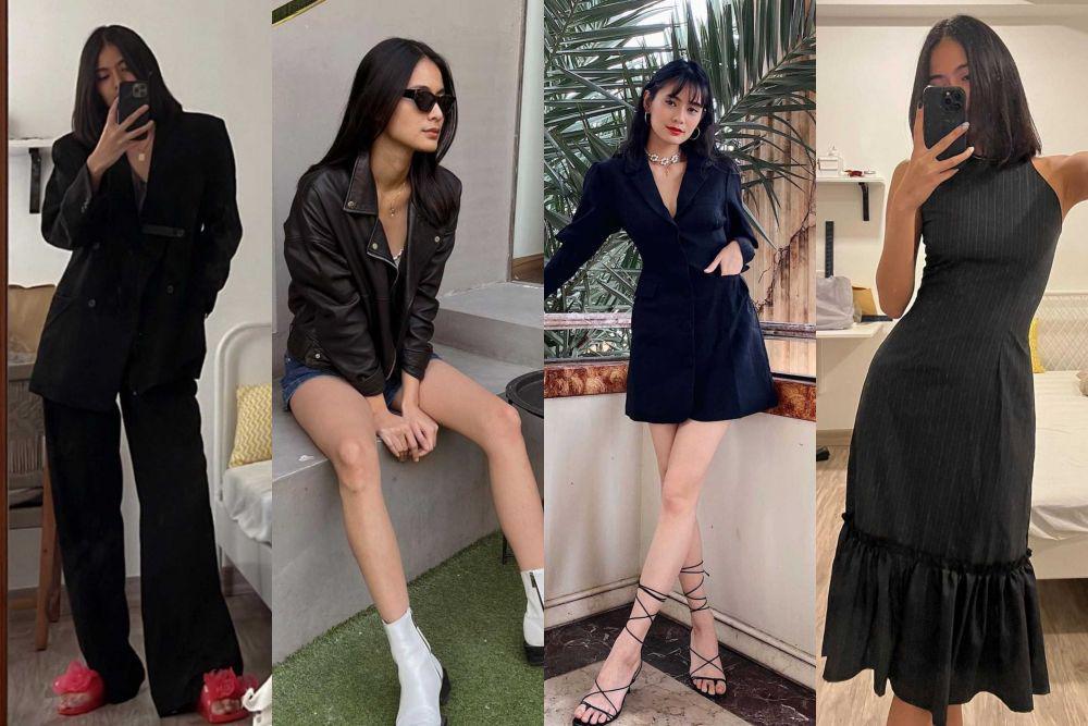 Nadja dengan beragam outfit hitam. (ig/nadjash)