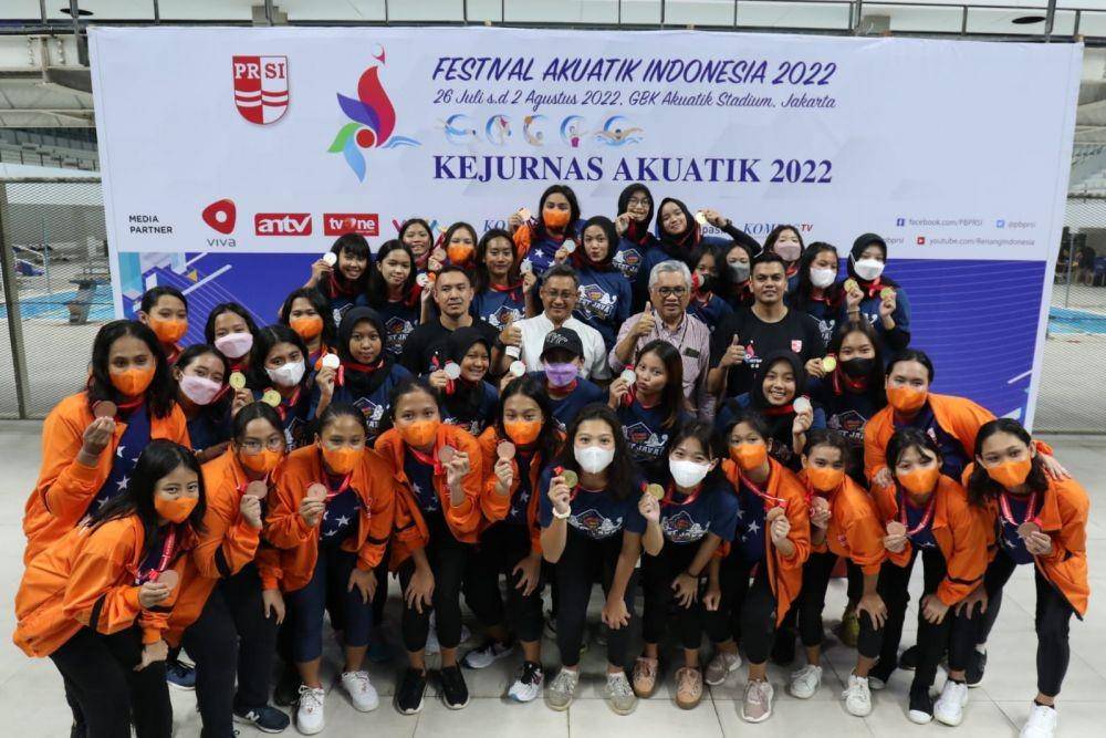 Tiga besar tim Polo Air U-18 di Kejurnas Akuatik 2022 (Dok. PRSI)