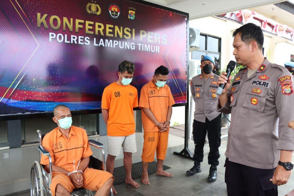Polisi Bekuk 3 Pelaku Curanmor Spesialis Kunci T di Lampung Timur