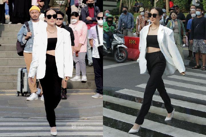 10 Potret Gorgeous Bella Aprilia Sant Catwalk di Citayam Fashion Week