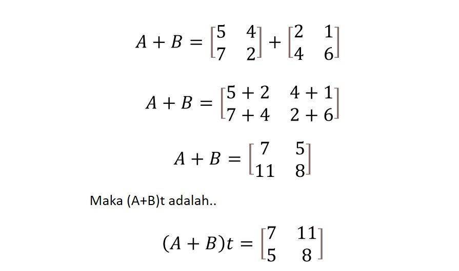 cara menghitung transpose matriks