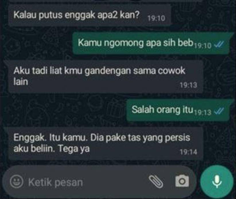 chat ketahuan selingkuh (twitter.com/recehtapisayng)