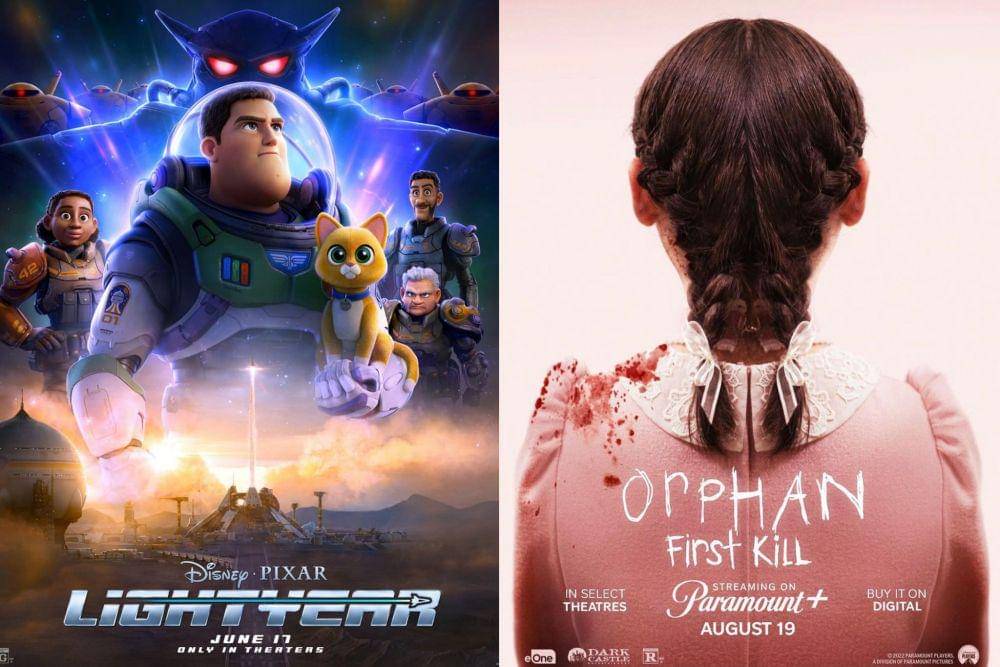 poster film Lightyear dan Orphan: First Kill (dok. Pixar Animation Studios/Lightyear | dok. Paramount Pictures/Orphan: First Kill)