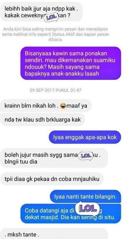 chat ketahuan selingkuh (instagram.com/onecak)