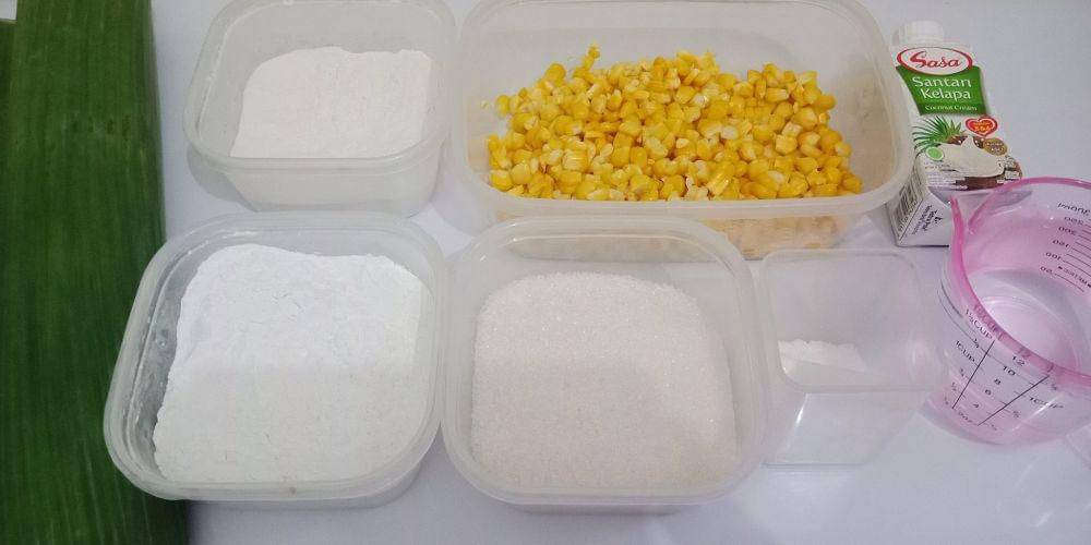 ilustrasi bahan-bahan kue hunkwe jagung greentea (twitter.com/ami.)