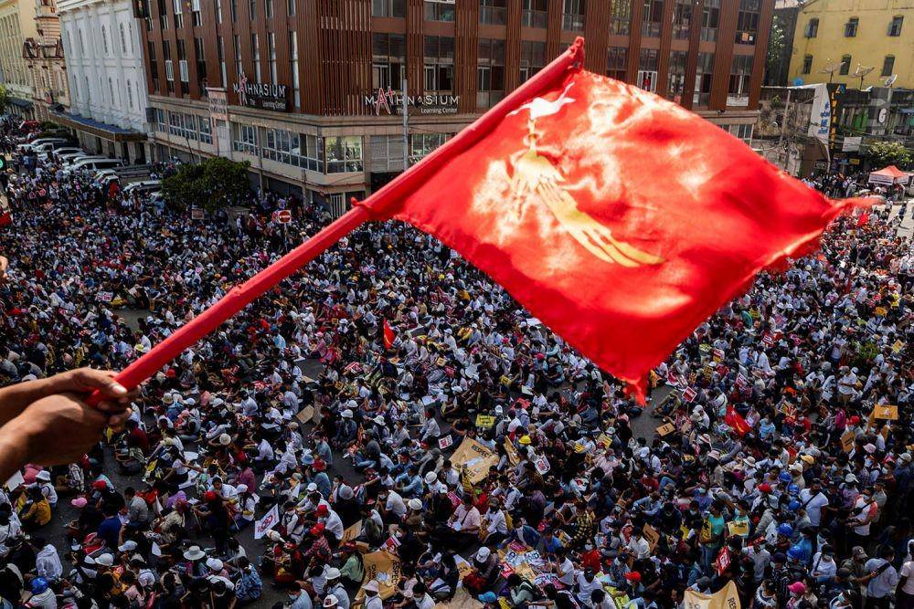 ilustrasi kudeta Myanmar (ANTARA FOTO/REUTERS/Stringer)
