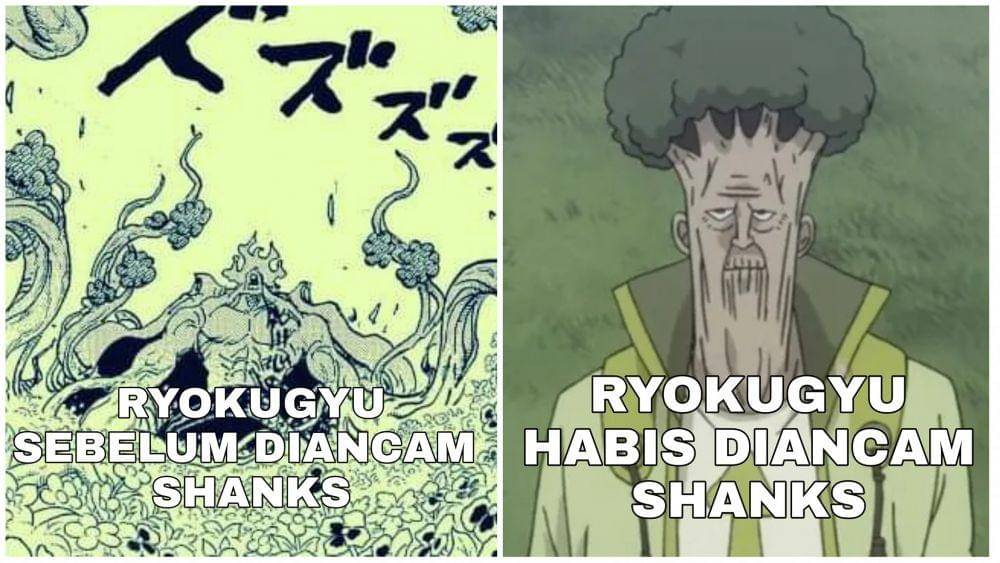 Admiral diintimidasi Shanks langsung jadi pohon tua ( Dok. facebook.com/Fachrul Razi)