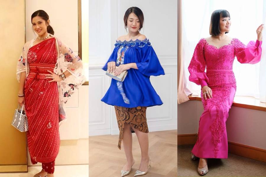 inspirasi OOTD kondangan berwarna cerah (instagram.com/therealdisastr | instagram.com/anissaaziza | instagram.com/yuanitachrist)