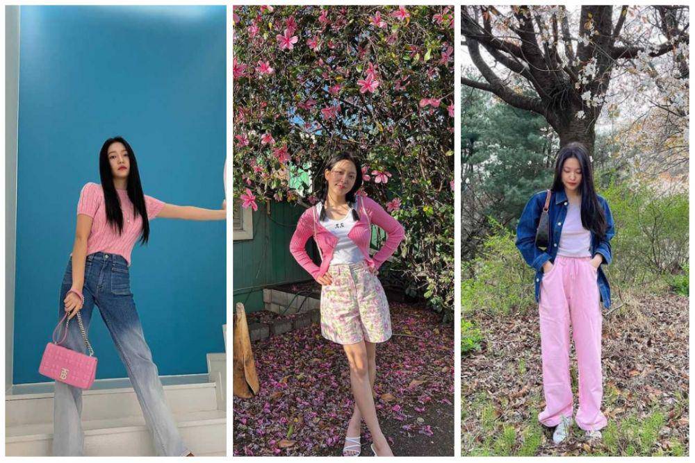 kolase penampilan Yeri Red Velvet dengan outfit nuansa pink (instagram.com/yerimiese)