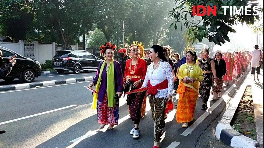 DPP PDI Perjuangan hari ini, Senin (1/8/2022) melakukan pendaftaran pemilu 2024 ke kantor Komisi Pemilihan Umum (KPU). (IDN Times/Ilman Nafi'an)