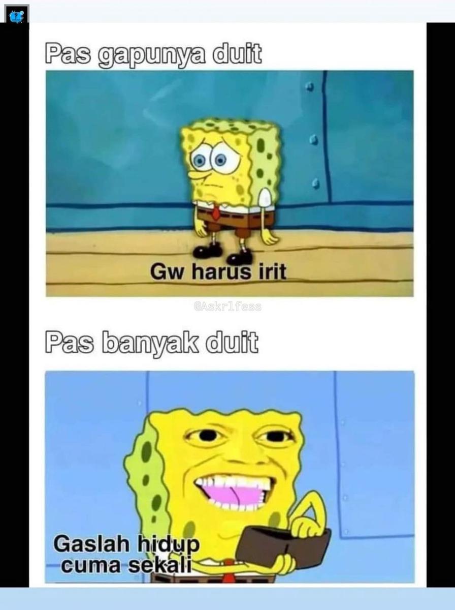 meme kocak spongebob squarepants (twitter.com/Askrlfess)