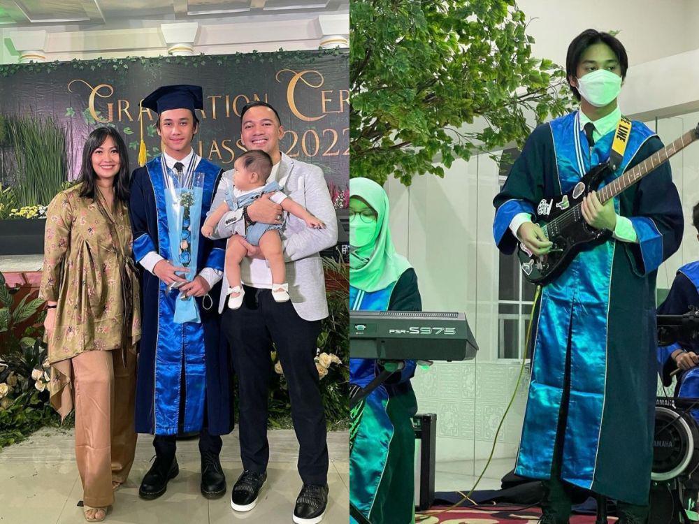 10 Potret Nola Mendampingi Anak Laki-Laki Satu-Satunya Lulus Sekolah