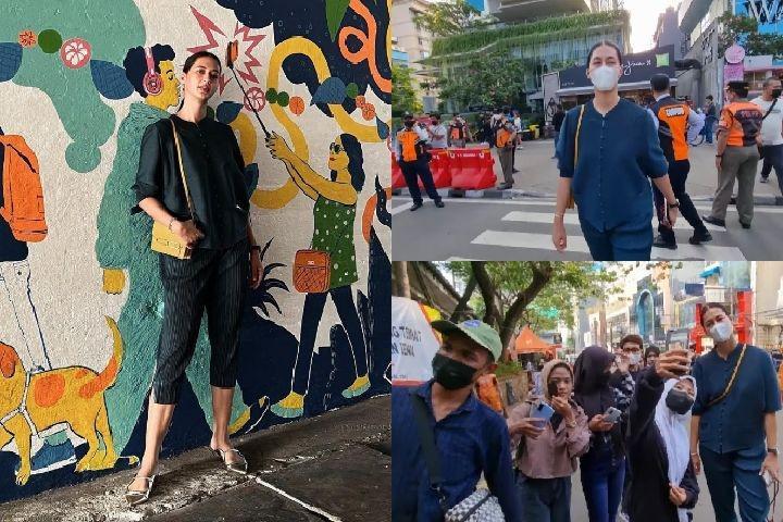 10 Potret Paula Verhoeven Balik Lagi ke Lokasi Citayam Fashion Week