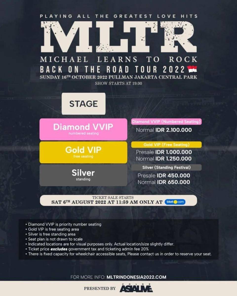 harga tiket konser "MLTR Back On The Road Tour 2022" (instagram.com/colorasialive)
