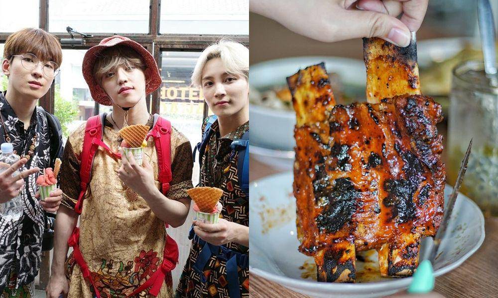Wonwoo, Jeonghan, S.Coups SEVENTEEN dan iga bakar (instagram.com/battlentrip | instagram.com/jogjabikinlaper)