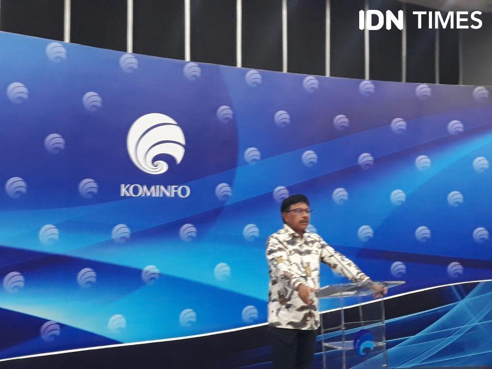Konferensi Pers Kominfo bersama Menkominfo, Johnny G Plate (IDN Times/Margith Juita Damanik)