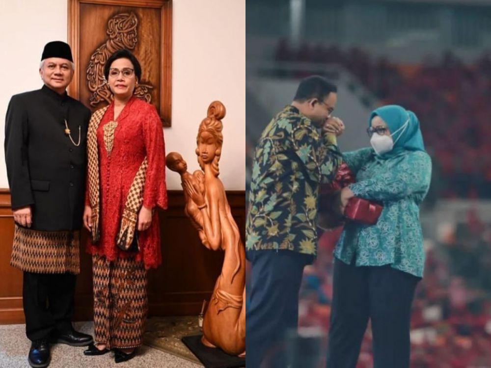 10 Foto Adu Mesra Anies-Feri dan Sri Mulyani-Tonny, Sama Mesranya!