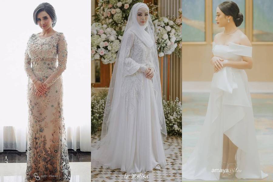 inspirasi wedding dress ala Rikawirtjes (instagram.com/rikawirtjes)