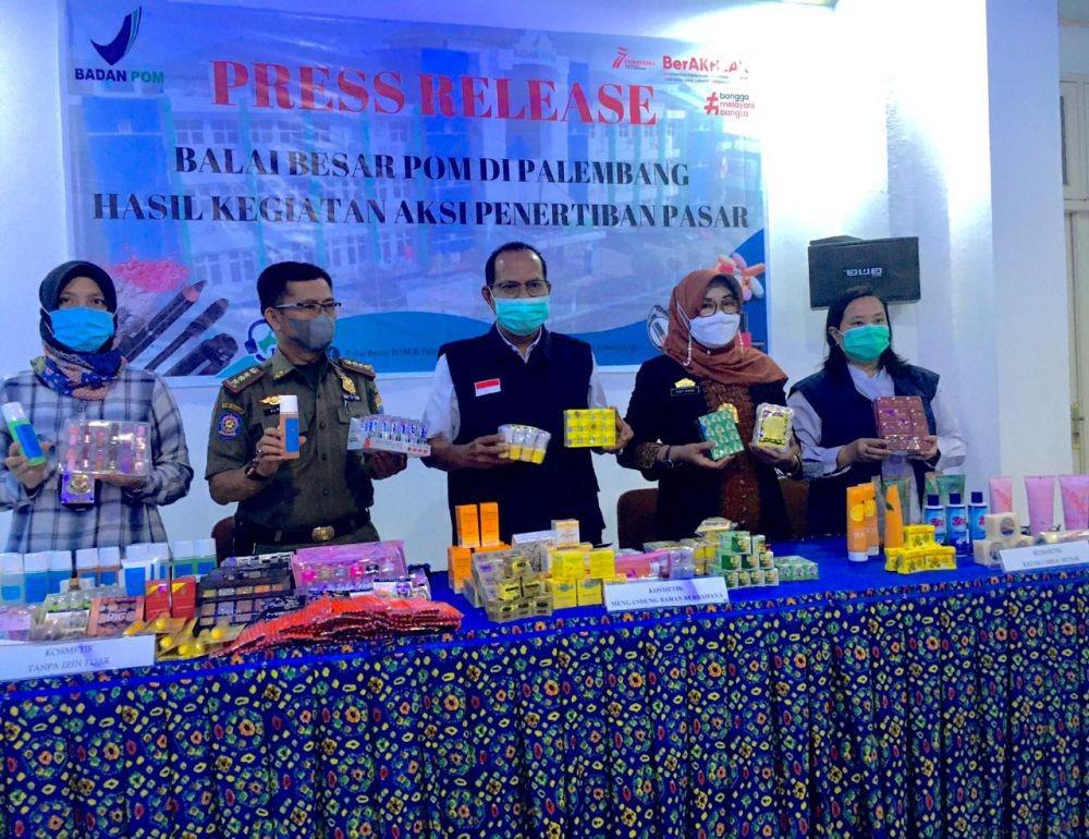 BBPOM Palembang Sita 7 Ribu Kosmetik Ilegal Senilai Rp198 Juta