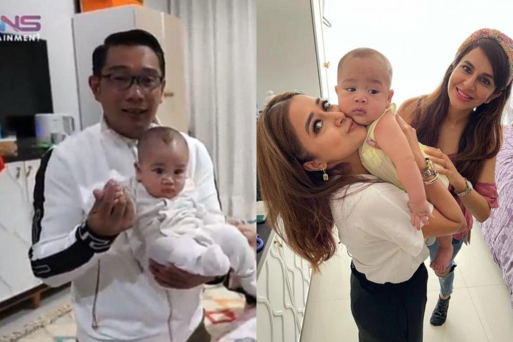 Ridwan Kamil dan Tina Datta gendong Rayyanza (youtube.com/Rans Entertainment | instagram.com/raffinagita1717)