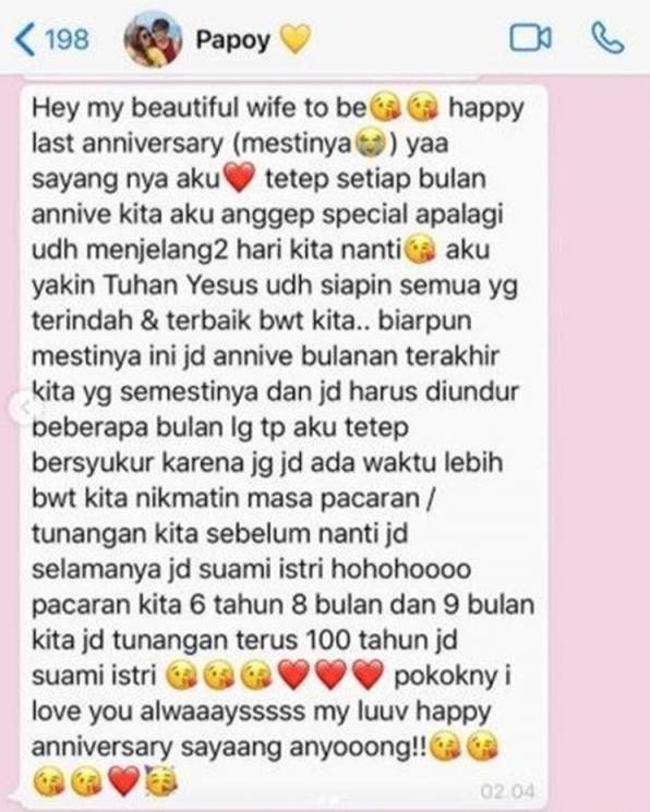 tangkapan layar chat Felicya Angelista dan Caesar Hito (instagram.com/felicyangelista_)