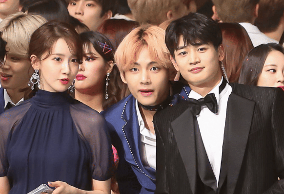 Yoona SNSD, V BTS, dan Minho SHINee (twitter.com/blueprodV)