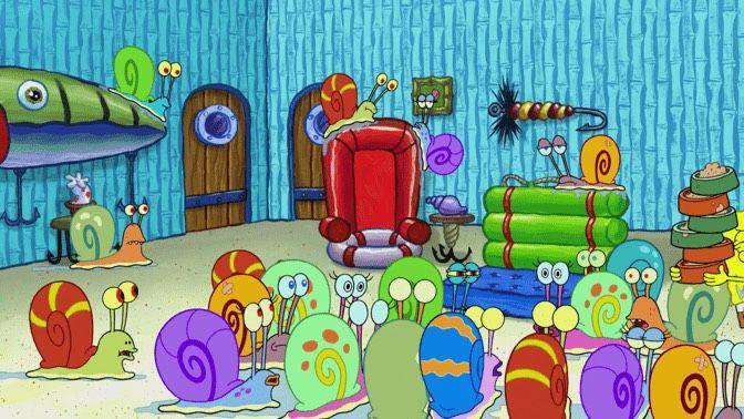 Rumah SpongeBob jadi penampungan siput. (dok.Nickelodeon/SpongeBob SquarePants)