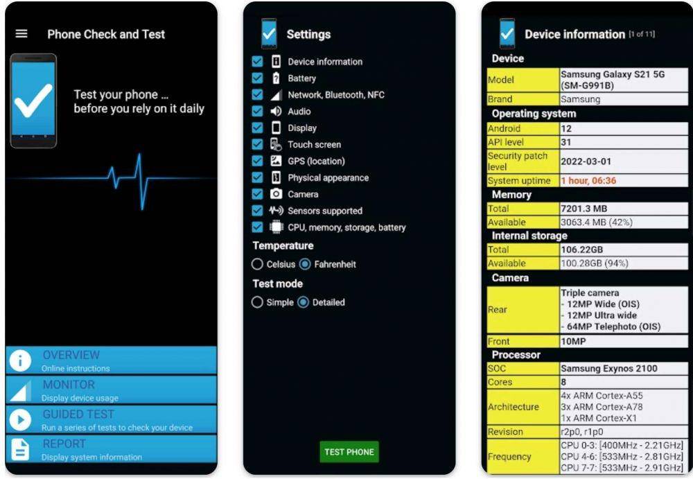 Phone Check and Test (dok. inPocket Software)