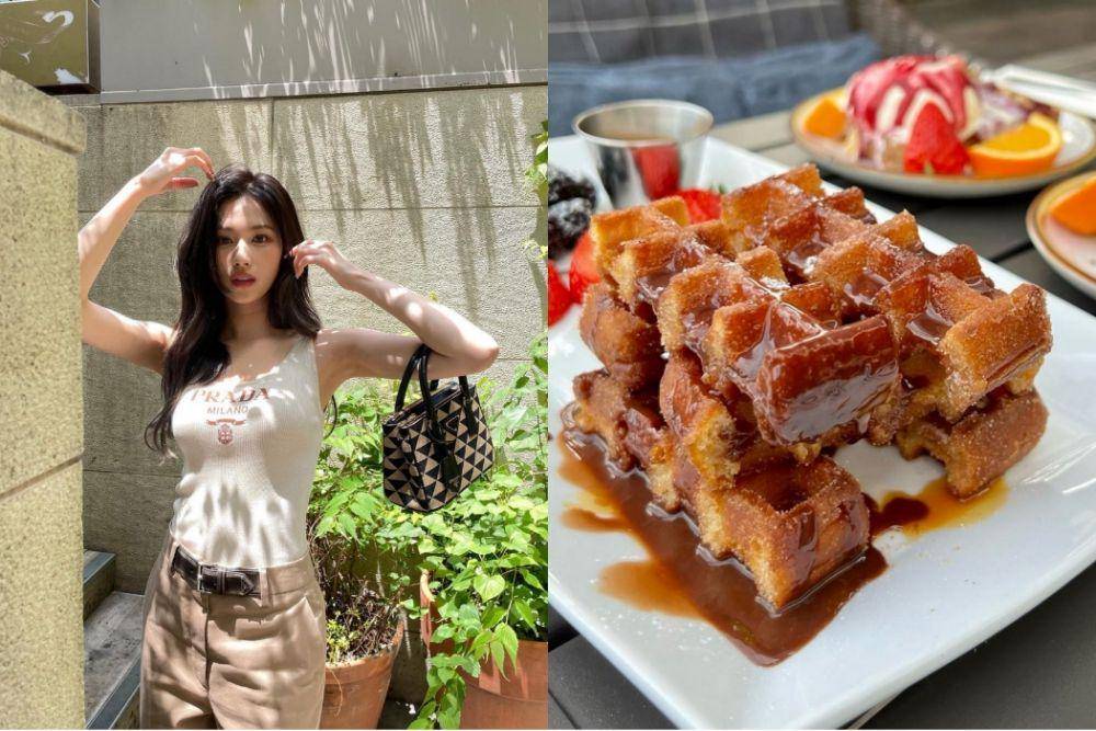 Sana TWICE (instagram.com/twicetagram) | Waffle (instagram.com/thehideoutkitchen)