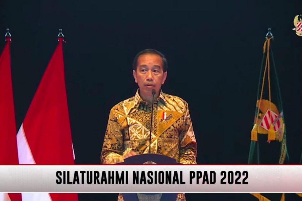 Presiden Jokowi hadiri Silaturahmi Nasional PPAD TNI 2022 (youtube.com/PPAD TNI)