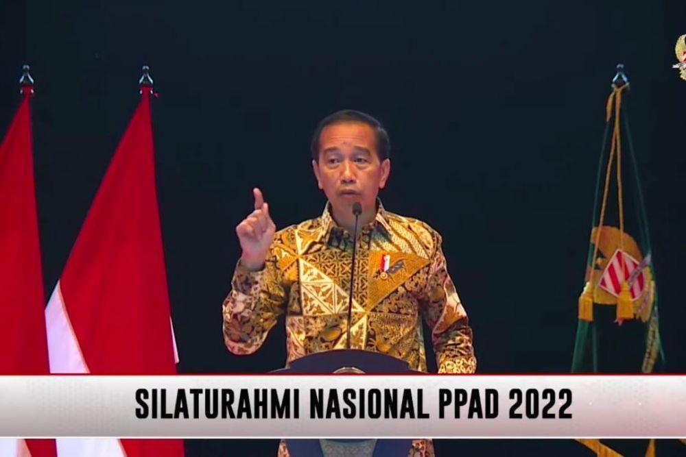 Presiden Jokowi hadiri Silaturahmi Nasional PPAD TNI 2022 (youtube.com/PPAD TNI)